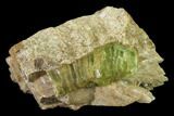 Yellow-Green Fluorapatite Crystal in Calcite - Ontario, Canada #137099-1